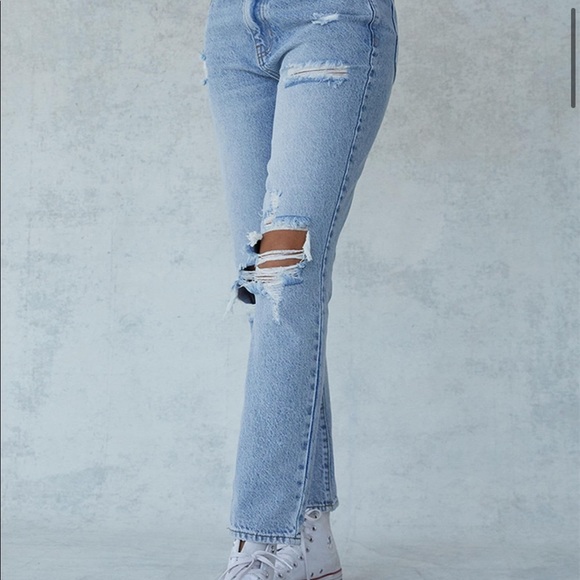 pacsun eco light blue distressed mom jeans